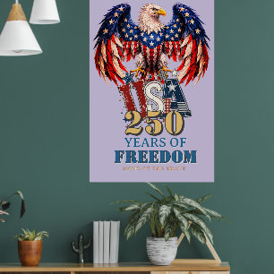 Patriotisches Adler-USA-Plakat in lila Version Poster