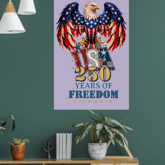 Patriotisches Adler-USA-Plakat in lila Version Poster