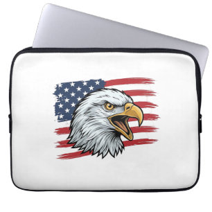 Patriotisches Adlerflagge Vintage-Vektordesign_1 Laptopschutzhülle