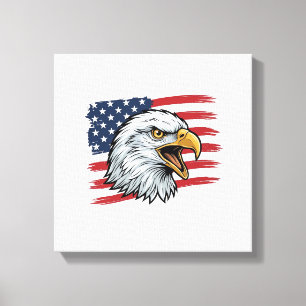 Patriotisches Adlerflagge Vintage-Vektordesign_1 Leinwanddruck