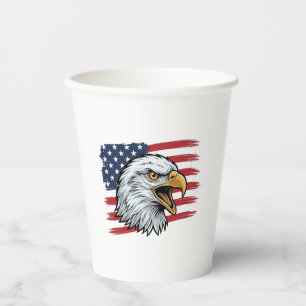 Patriotisches Adlerflagge Vintage-Vektordesign_1 Pappbecher