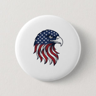 Patriotisches Adlerflaggen-Vektordesign für weißes Button