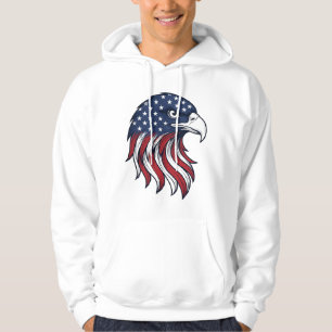 Patriotisches Adlerflaggen-Vektordesign für weißes Hoodie