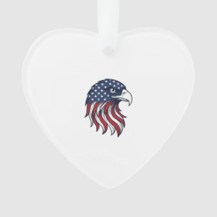 Patriotisches Adlerflaggen-Vektordesign für weißes Ornament