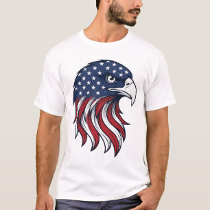 Patriotisches Adlerflaggen-Vektordesign für weißes T-Shirt