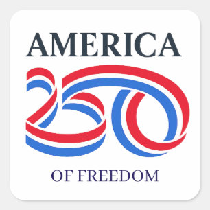 Patriotisches Amerika 250. Jubiläum USA 2026 Quadratischer Aufkleber