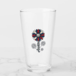 Patriotisches Amerika Blumen Feuerwerk Vektor Desi Glas
