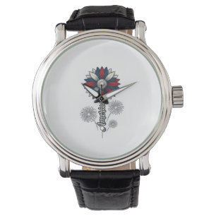 Patriotisches Amerika-Blumen-Feuerwerk-Vektordesig Armbanduhr