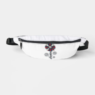 Patriotisches Amerika-Blumen-Feuerwerk-Vektordesig Bauchtasche
