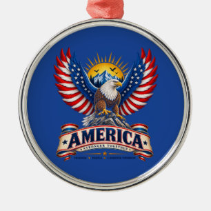 Patriotisches Amerika - Stärker Zusammen Weihnacht Ornament Aus Metall