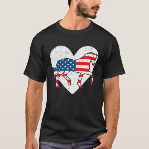 Patriotisches Amerika USA-Flagge 4. Juli Pferd 1 T-Shirt