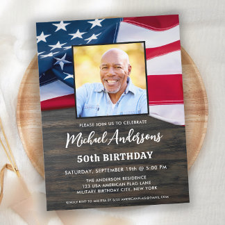 Patriotisches amerikanisches Flag Custom Foto Gebu Postkarte