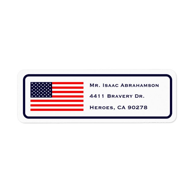 Patriotisches amerikanisches Flag-Rücksendesiegel (Vorne)