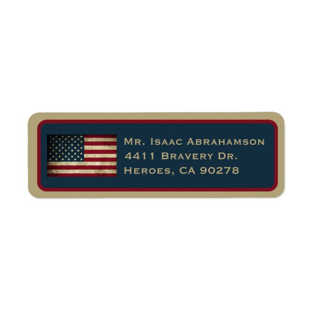 Patriotisches amerikanisches Flag-Rücksendesiegel (Vorne)