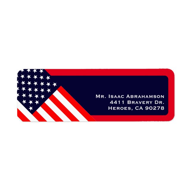 Patriotisches amerikanisches Flag-Rücksendesiegel (Vorne)