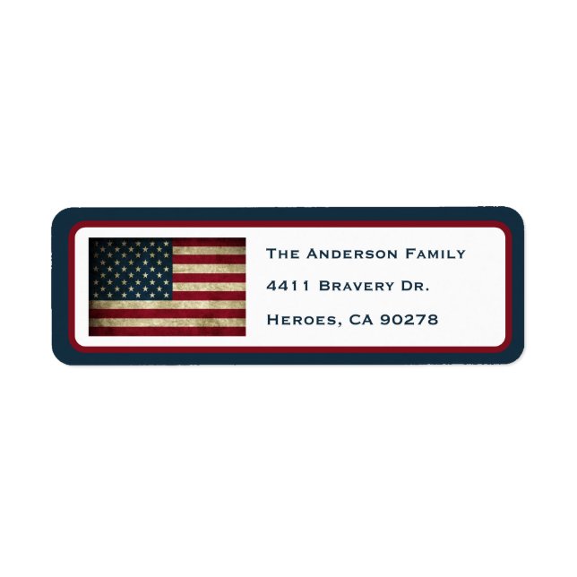 Patriotisches amerikanisches Flag-Rücksendesiegel (Vorne)