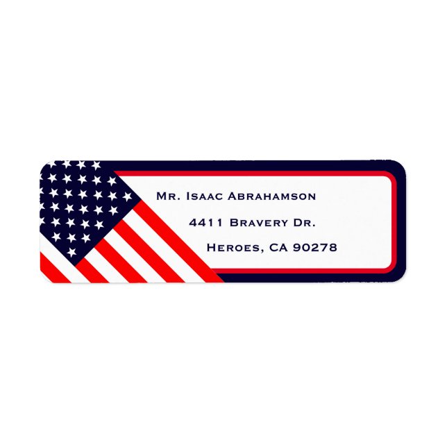Patriotisches amerikanisches Flag-Rücksendesiegel (Vorne)