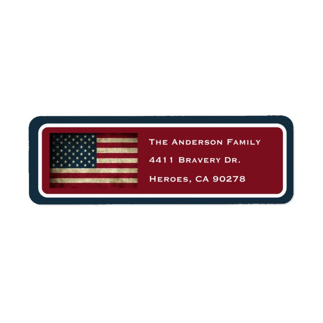 Patriotisches amerikanisches Flag-Rücksendesiegel (Vorne)