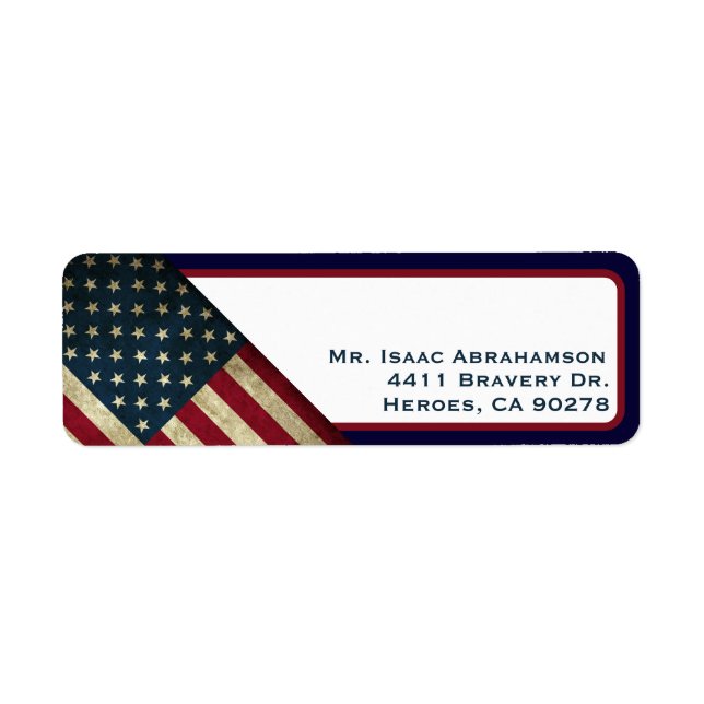 Patriotisches amerikanisches Flag-Rücksendesiegel (Vorne)