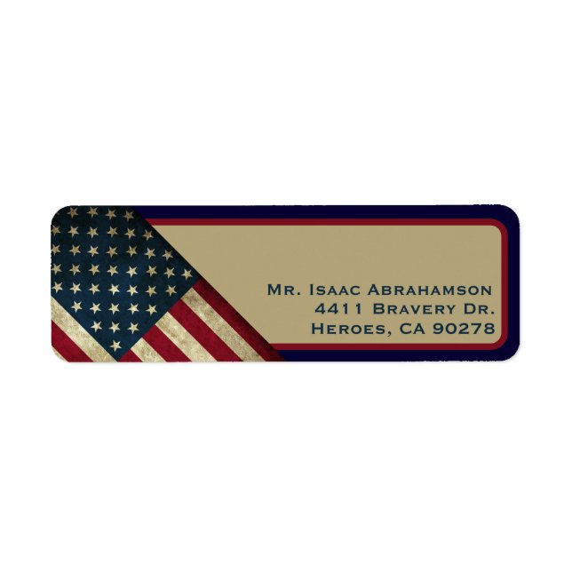 Patriotisches amerikanisches Flag-Rücksendesiegel (Vorne)