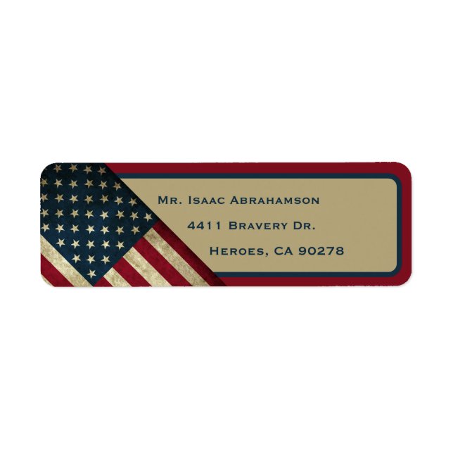 Patriotisches amerikanisches Flag-Rücksendesiegel (Vorne)