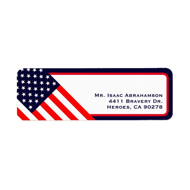 Patriotisches amerikanisches Flag-Rücksendesiegel (Vorne)