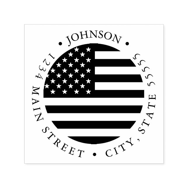 Patriotisches amerikanisches Flag-Rücksendesiegel Permastempel (Design)