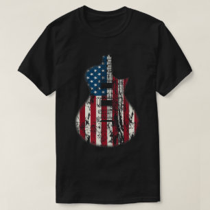 Patriotisches amerikanisches Flagge Gitarre Design T-Shirt