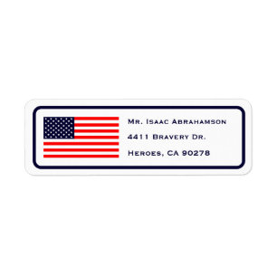 Patriotisches amerikanisches Flagge Rücksende-Adre