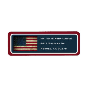 Patriotisches amerikanisches Flagge Rücksende-Adre