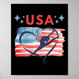 Patriotisches amerikanisches Flagge-Turnen-Design Poster