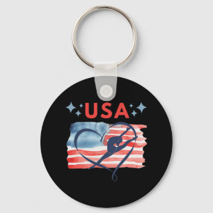 Patriotisches amerikanisches Flagge-Turnen-Design Schlüsselanhänger