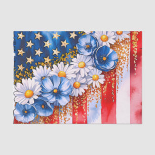 Patriotisches amerikanisches Flaggen-Blumen-Glitte Seidenpapier