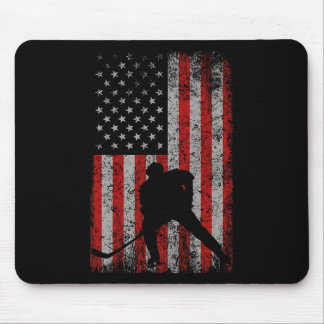 Patriotisches amerikanisches Flaggen-Eishockey-Ges Mousepad