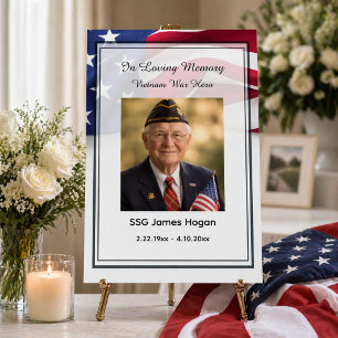 Patriotisches amerikanisches Flaggen-Funeral-Fotod Poster