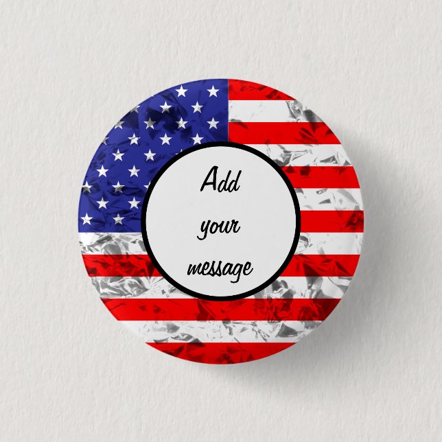 Patriotisches amerikanisches Flaggendesign Button (Vorderseite)