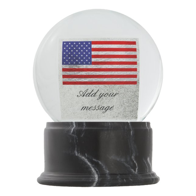 Patriotisches amerikanisches Flaggendesign Schneekugel (Vorderseite)