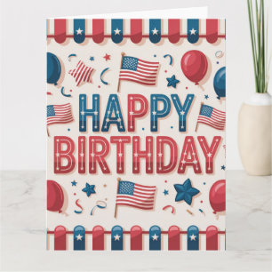 Patriotisches amerikanisches Geburtstagsgruß-Thema Karte