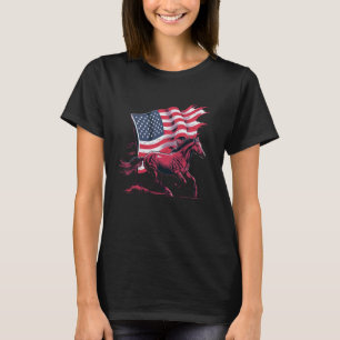 Patriotisches Amerikanisches Pferd USA Männer Frau T-Shirt