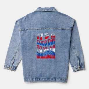 Patriotisches Amerikanisches Rot Weiß & Blau Jeansjacke