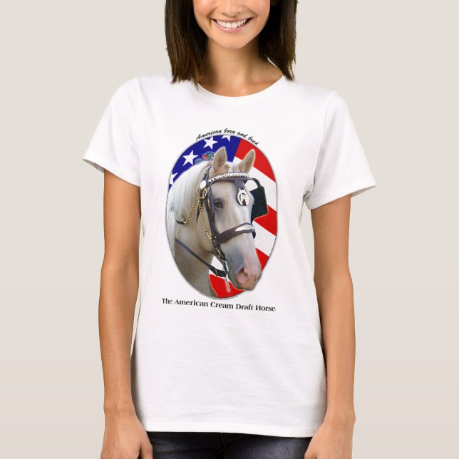 Patriotisches amerikanisches Sahneentwurfs-Pferd T-Shirt (Vorderseite)