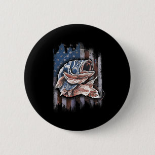Patriotisches Angeln 4. Juli Männer Amerikanische  Button