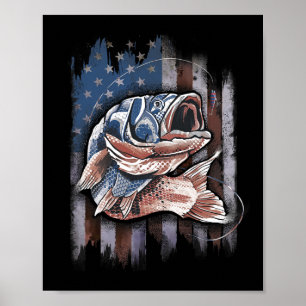 Patriotisches Angeln 4. Juli Männer Amerikanische Poster