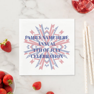 Patriotisches, anpassbares Familien-Set zum 4. Jul Serviette