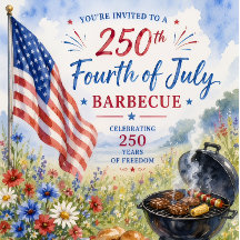 Patriotisches Aquarell 250 Jahre Fourth of July BB