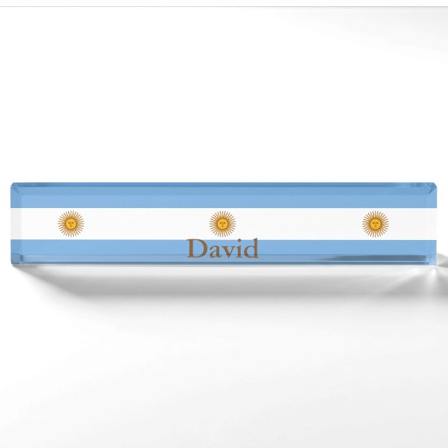 Patriotisches argentinisches Schreibtisch Name Pla Namensplakette (Vorderseite)