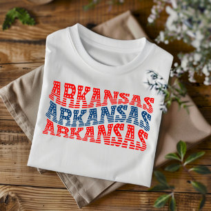 Patriotisches Arkansas-Rot-Blau-Boho-T-Shirt  T-Shirt