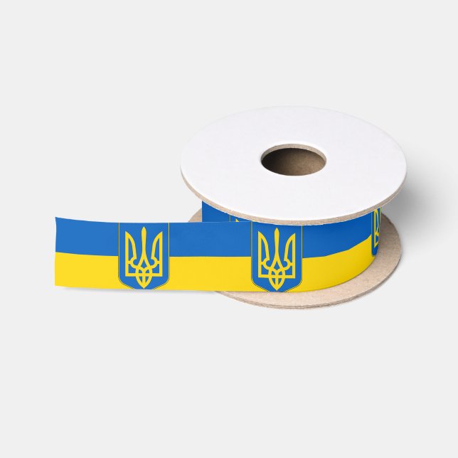 Patriotisches Band mit der Flagge der Ukraine Satinband (Spule)