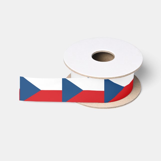 Patriotisches Band mit der Flagge Tschechiens Satinband (Spule)