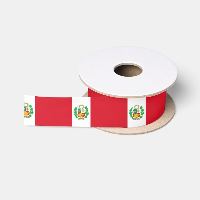 Patriotisches Band mit Flagge Perus Satinband (Spule)